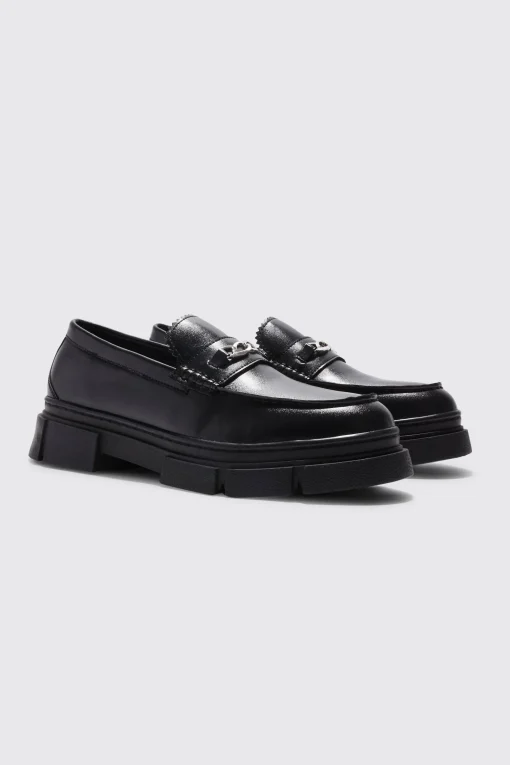 boohooMAN Track Sole Snaffle Loafer | UK| Smart Shoes