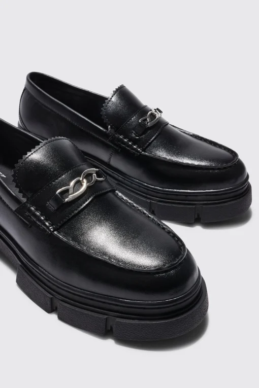 boohooMAN Track Sole Snaffle Loafer | UK| Smart Shoes