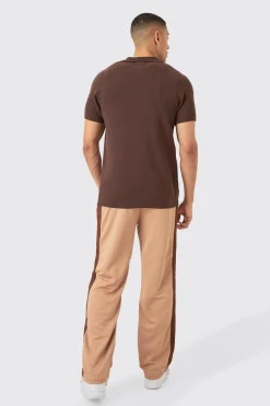 boohooMAN Tricot Homme Embroidered Tape Relaxed Joggers | UK| Joggers