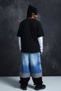 boohooMAN Trippie Redd Baggy Rigid Hybrid Layered Denim Jeans | UK| Trousers|Jeans