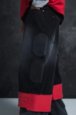boohooMAN Trippie Redd Baggy Rigid Hybrid Layered Denim Jeans | UK| Trousers|Jeans