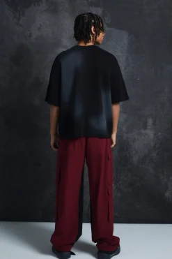 boohooMAN Trippie Redd Elasticated Waist Relaxed Technical Stretch Cargo Trousers | UK| Trousers|Cargos