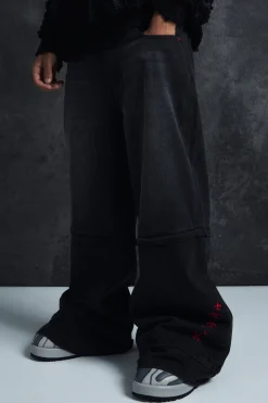 boohooMAN Trippie Redd Extreme Baggy Rigid Zip Off Leg Denim Jeans | UK| Trousers|Jeans