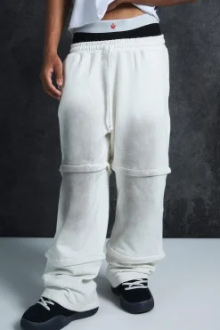 boohooMAN Trippie Redd Extreme Wide Leg Double Waistband Jogger | UK| Trousers|Joggers