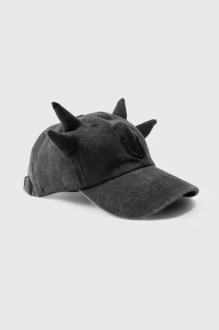 boohooMAN Trippie Redd Graphic Double Horn Cap In | UK| Hats & Caps