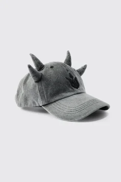 boohooMAN Trippie Redd Graphic Double Horn Cap In | UK| Hats & Caps