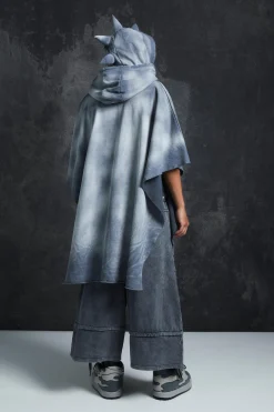 boohooMAN Trippie Redd Heavy Washed Horn Poncho | UK| Hoodies & Sweatshirts