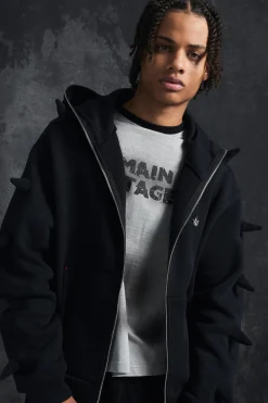 boohooMAN Trippie Redd Oversized Boxy Spike Full Zip Through Hoodie | UK| Hoodies & Sweatshirts