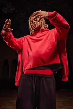 boohooMAN Trippie d Oversized Boxy Heavy Washed & Distressed Hoodie | UK| Hoodies & Sweatshirts