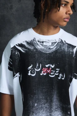 Trippie Redd Oversized Heavy Weight Printed T-Shirt | UK^boohooMAN Discount