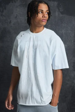 Trippie Redd Oversized Heavy Washed Lips Print T-shirt | UK^boohooMAN Sale