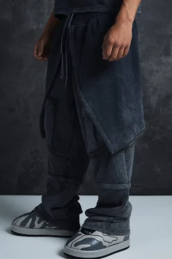 boohooMAN Trippie Redd Oversized Heavy Washed Horn Hooded Jogger | UK| Trousers|Joggers