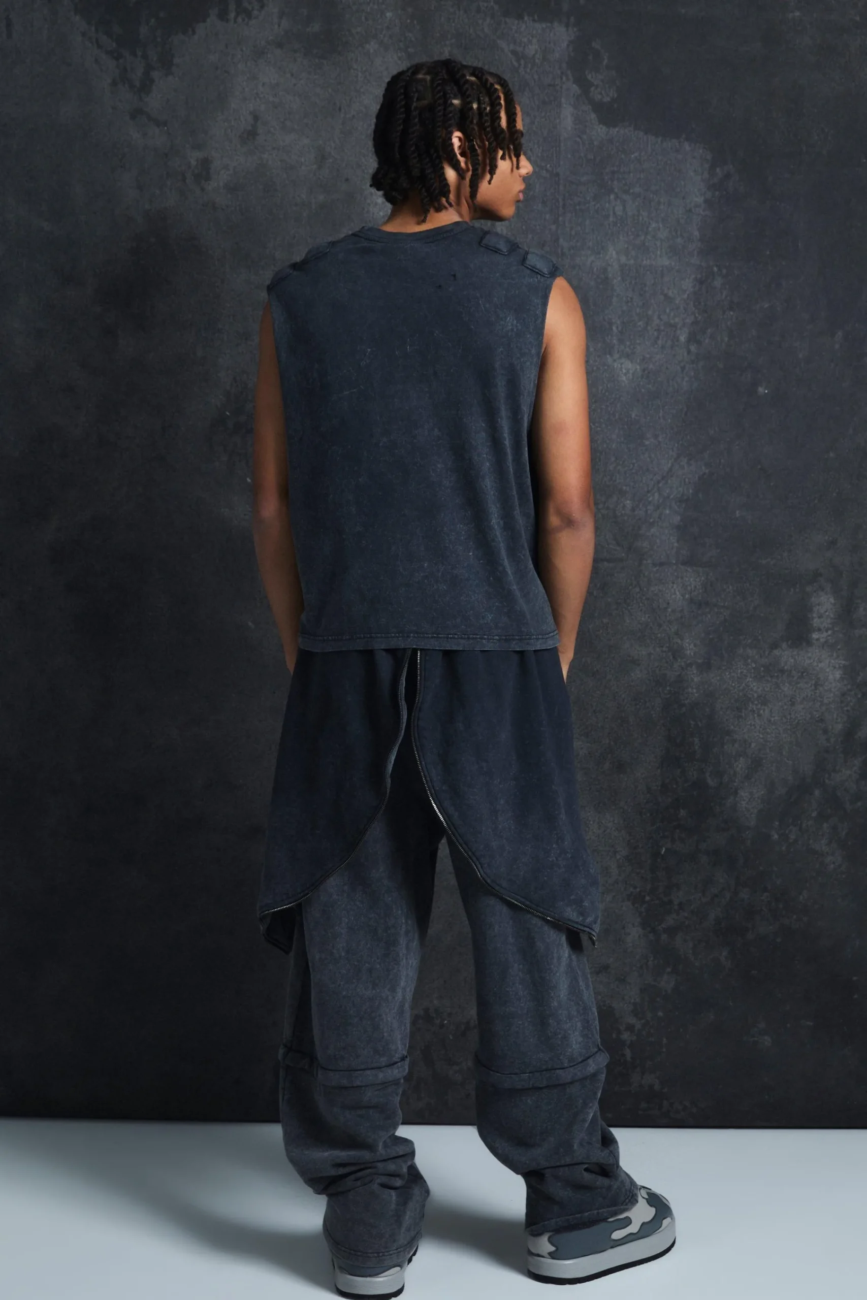 boohooMAN Trippie Redd Oversized Heavy Washed Horn Hooded Jogger | UK| Trousers|Joggers