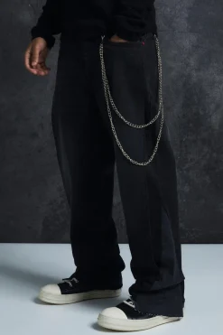 boohooMAN Trippie Redd Relaxed Rigid Panel Denim Jeans | UK| Trousers|Jeans