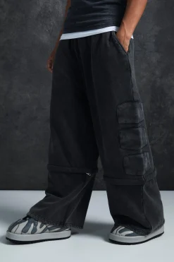 boohooMAN Trippie Redd Relaxed Washed Padded Jogger | UK| Trousers|Joggers