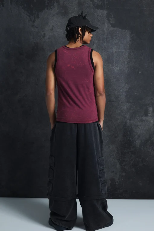 Trippie Redd Slim Washed & Distressed Faux Layer Vest | UK^boohooMAN Online