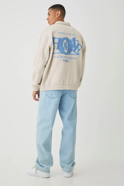 boohooMAN Varsity Homme Applique Jersey Harrington Jacket | UK| Coats & Jackets