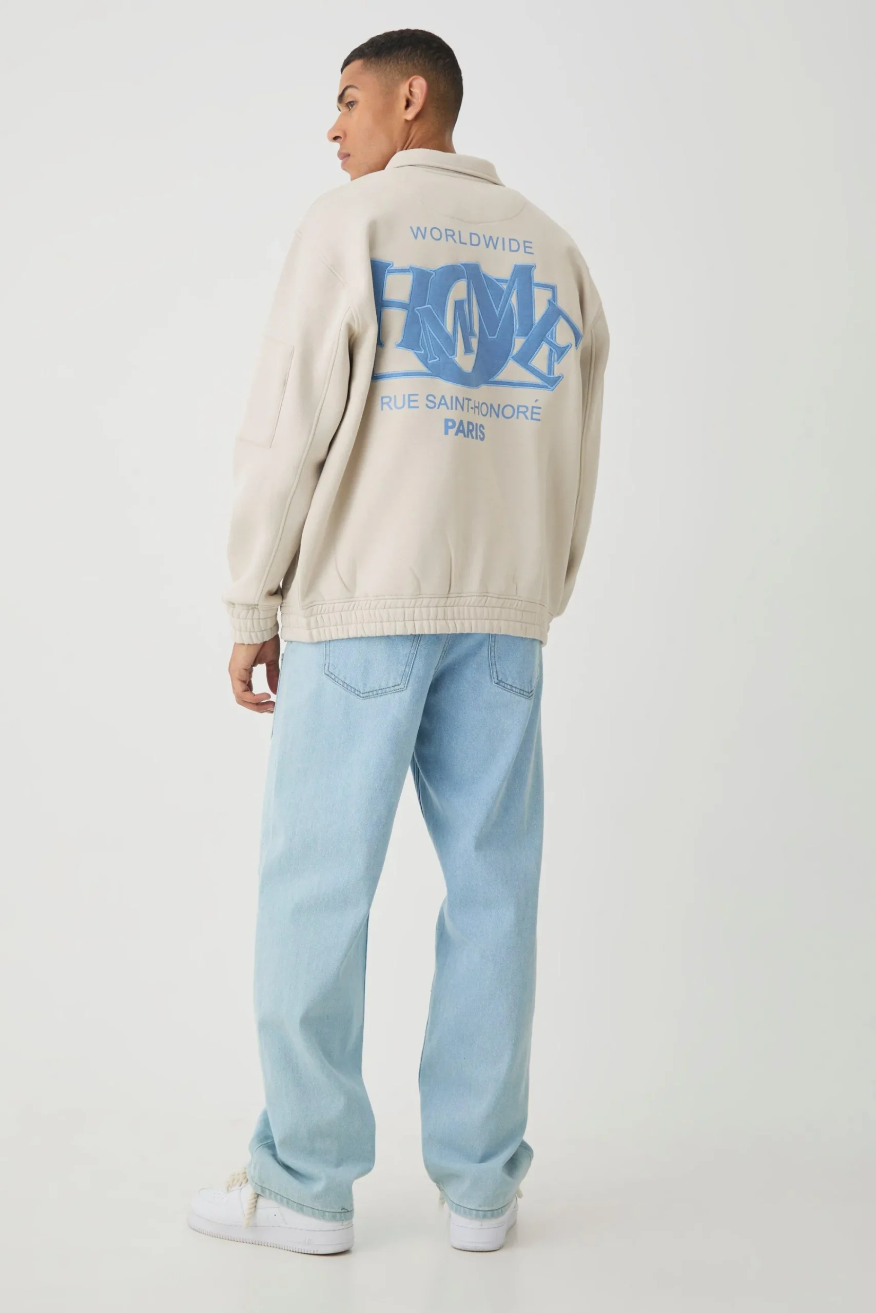 boohooMAN Varsity Homme Applique Jersey Harrington Jacket | UK| Coats & Jackets