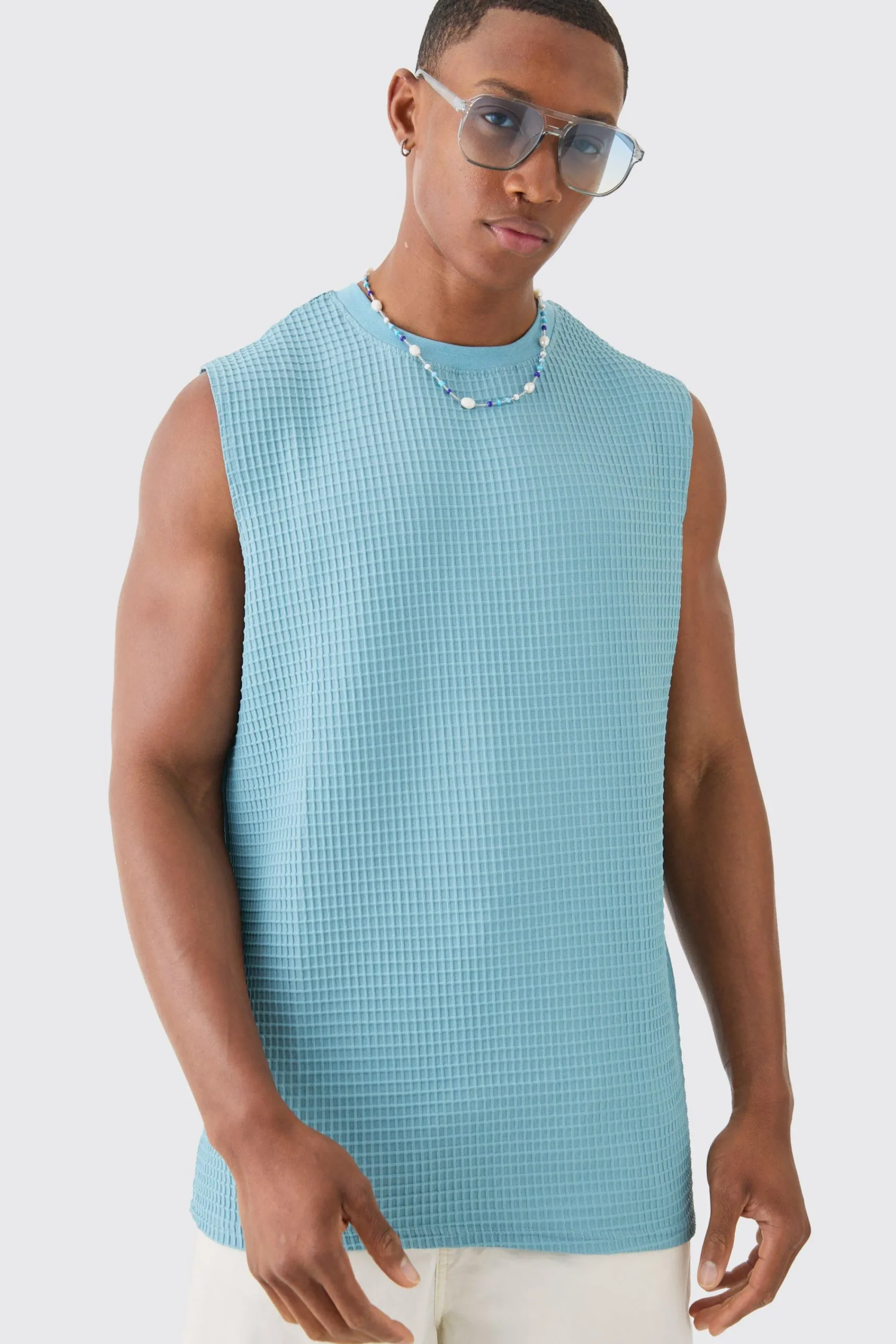 Waffle Tank | UK^boohooMAN Discount