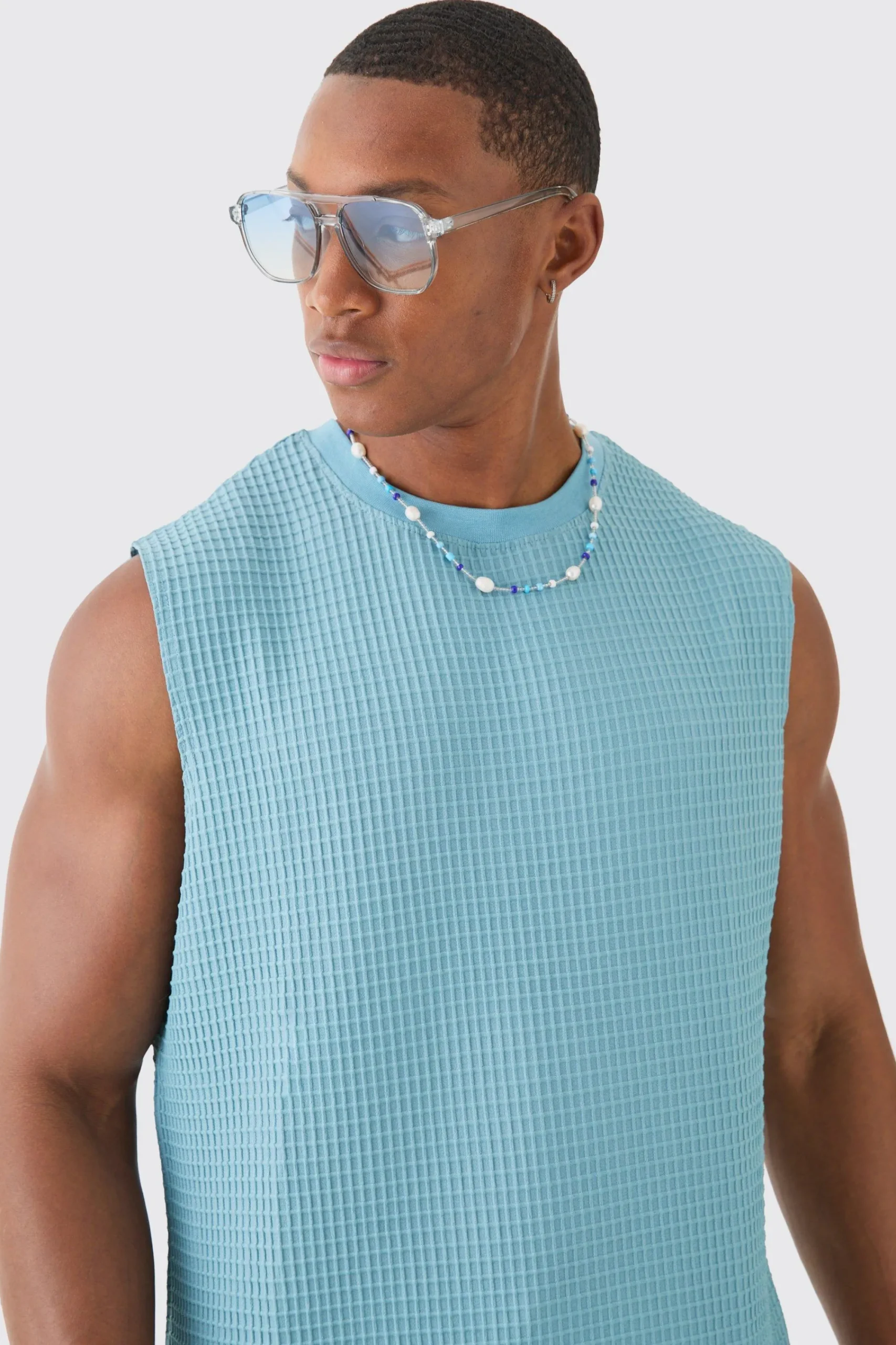 Waffle Tank | UK^boohooMAN Discount