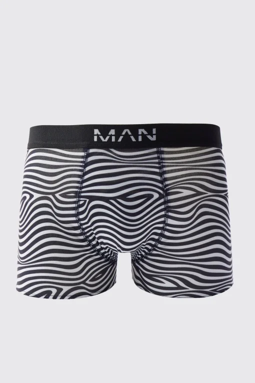 boohooMAN Wavy Stripe Print Boxers | UK| Underwear & Socks|Underwear & Socks