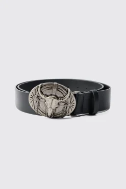 boohooMAN Western Bull Belt | UK| Belts