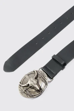 boohooMAN Western Bull Belt | UK| Belts