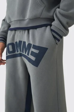 boohooMAN Wide Leg Homme Graphic Stripe Gusset Joggers | UK| Trousers|Joggers