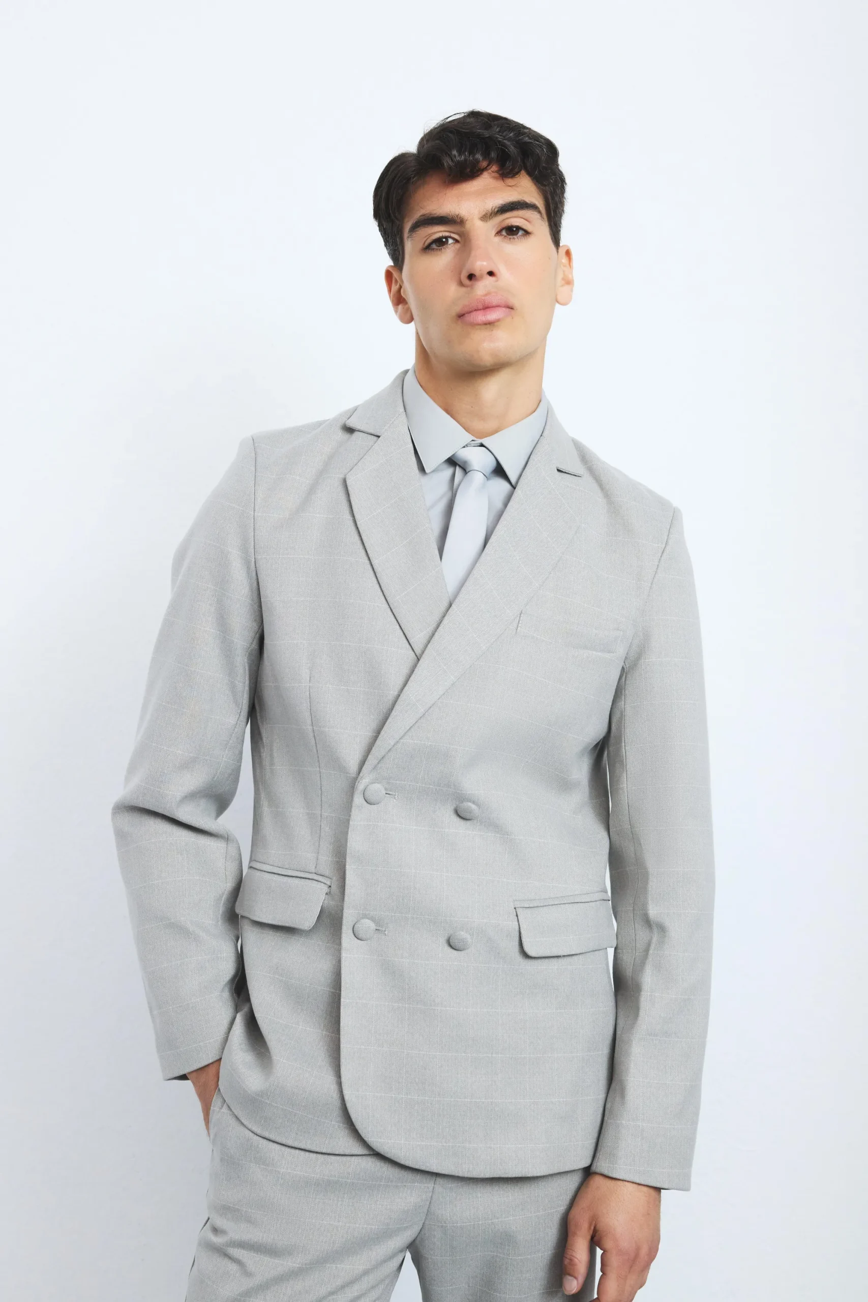 boohooMAN Window Check Double Breasted Slim Fit Blazer | UK| Suits & Tailoring