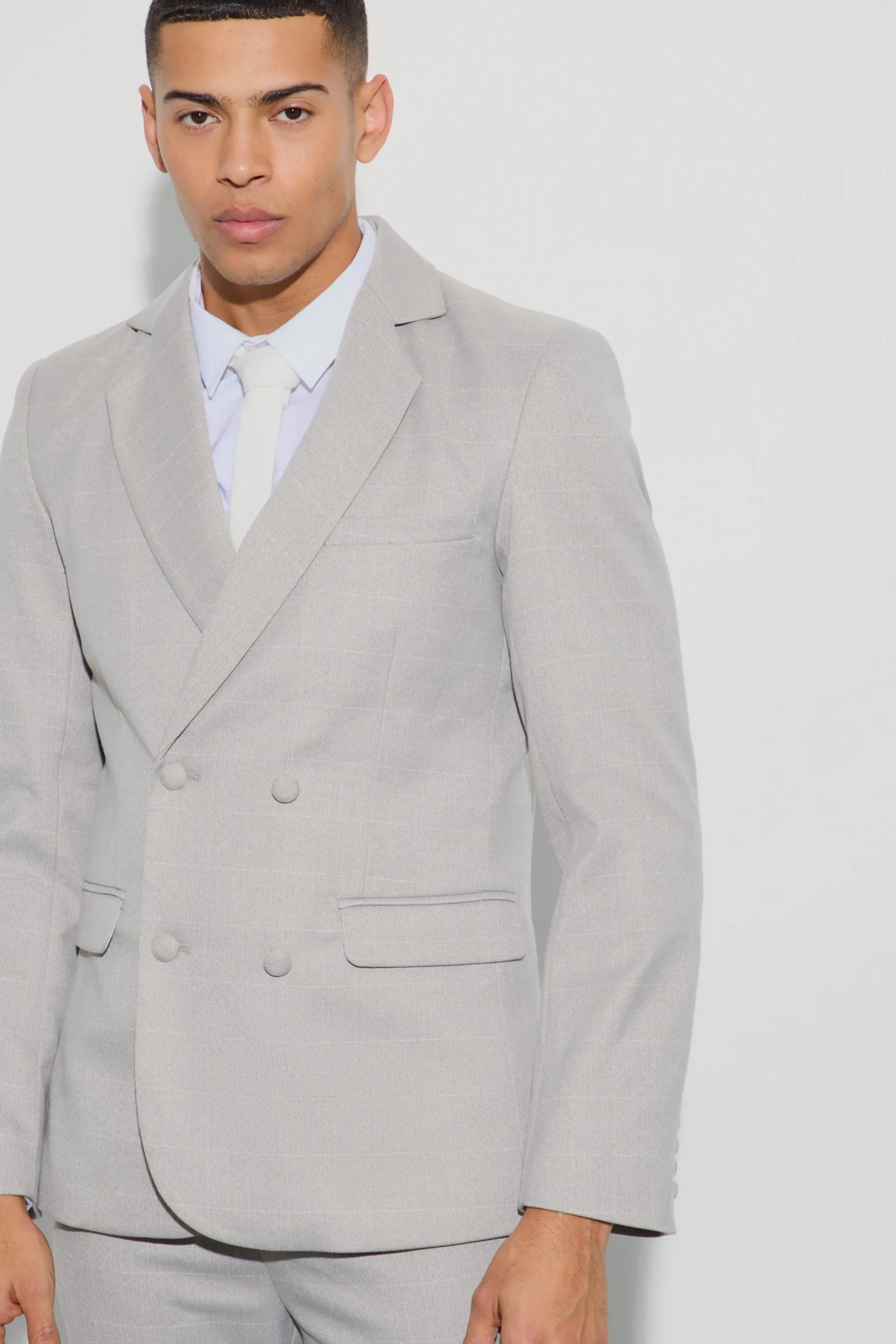 boohooMAN Window Check Double Breasted Slim Fit Blazer | UK| Suits & Tailoring