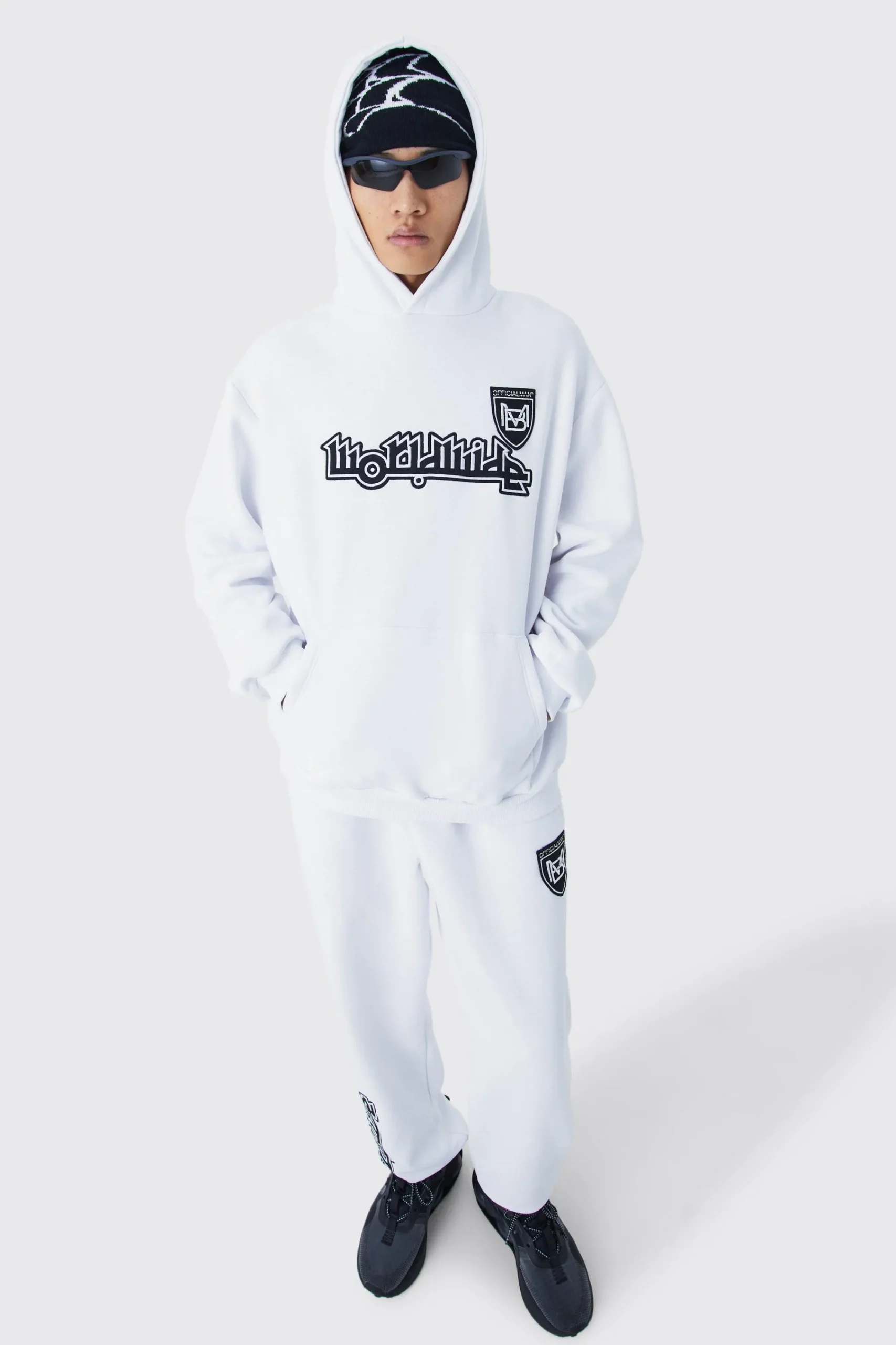 boohooMAN Worldwide Football Oversized Hooded Tracksuit | UK| Tracksuits