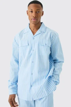 boohooMAN Woven Stripe Lounge Shirt | UK| Shirts