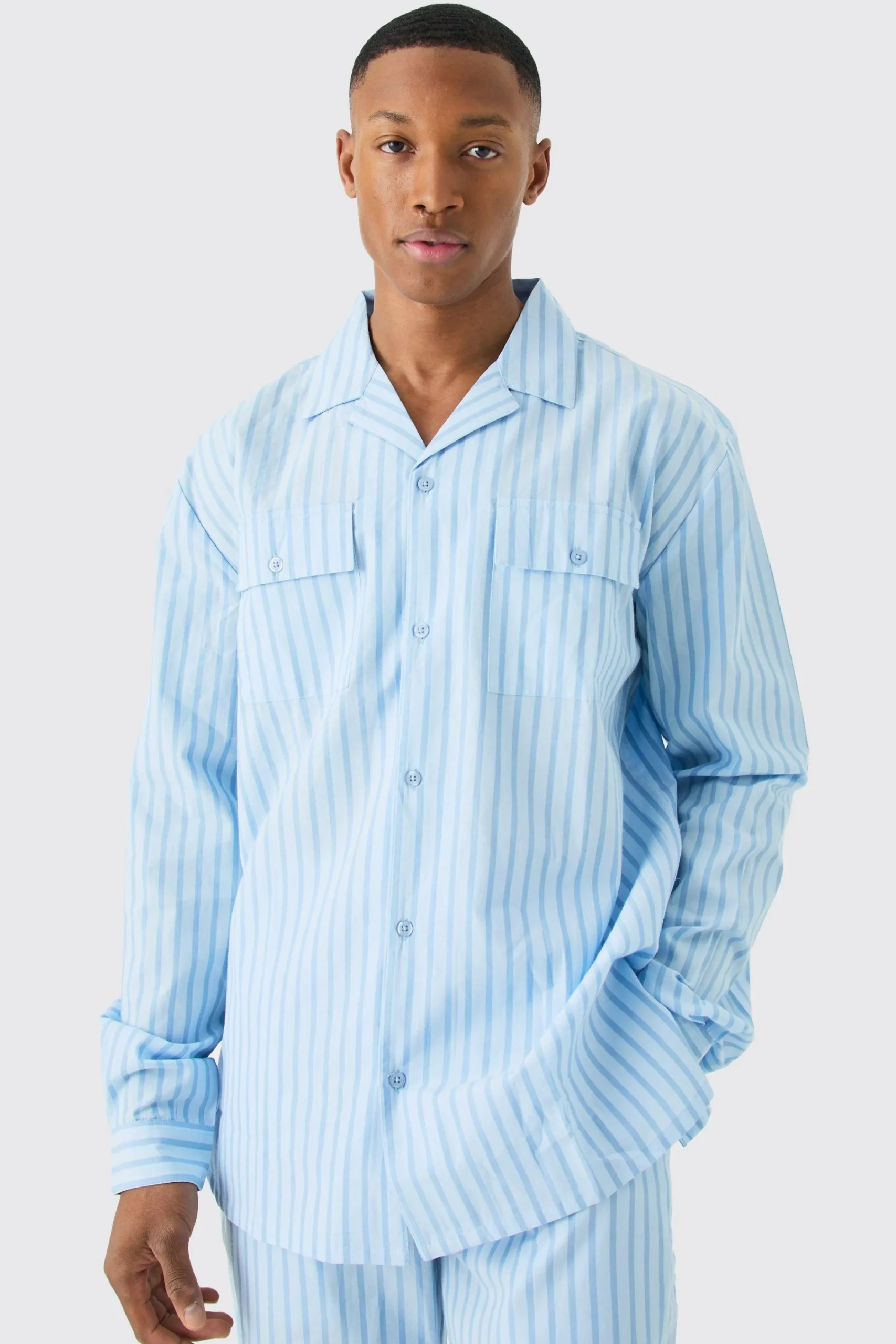 boohooMAN Woven Stripe Lounge Shirt | UK| Shirts