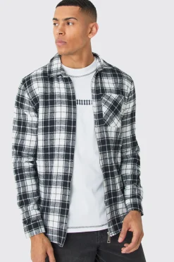 boohooMAN Zip Through Check Shirt | UK| Shirts