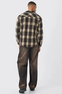 boohooMAN Zip Through Check Shirt | UK| Shirts