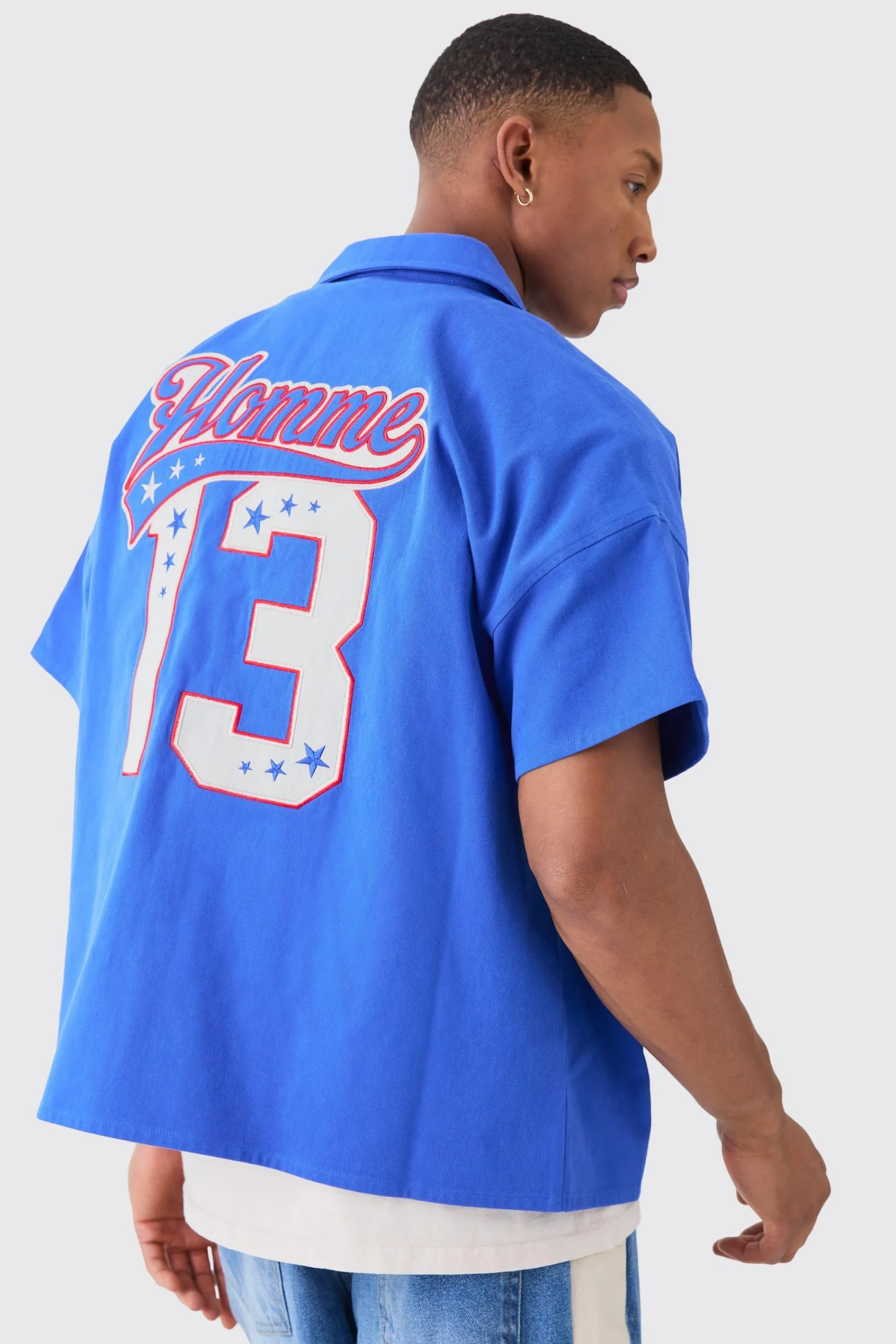 boohooMAN Zip Up Twill Varsity Shirt | UK| Shirts