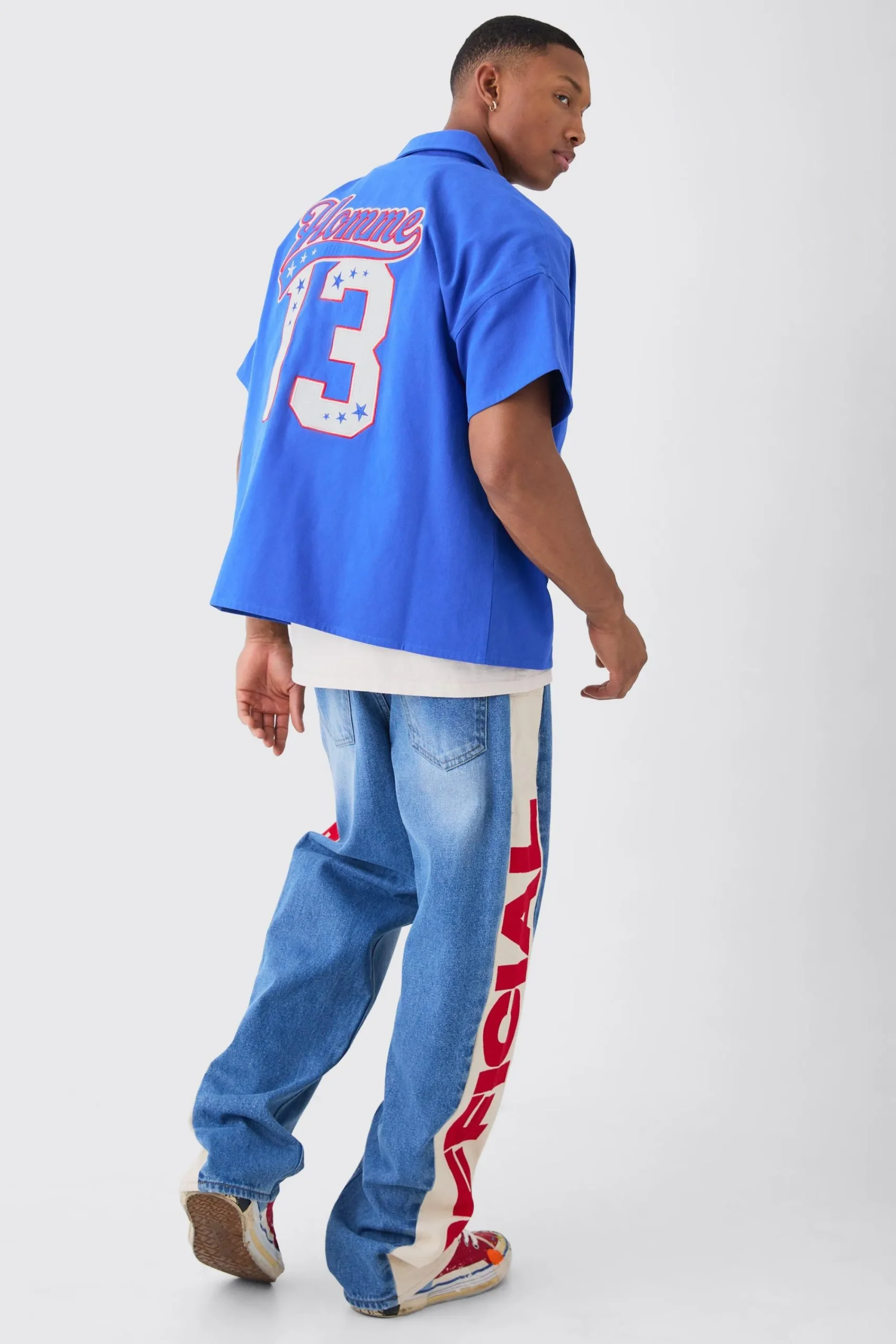 boohooMAN Zip Up Twill Varsity Shirt | UK| Shirts